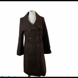 BCBGMaxAzria Brown Wool Women's Long Coat